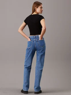 Calvin Klein Schmales geripptes Cropped T-Shirt^Damen T-shirts & Tops