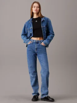 Calvin Klein Schmales geripptes Cropped T-Shirt^Damen T-shirts & Tops