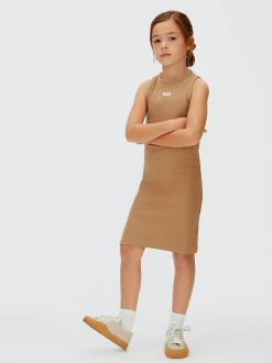 Calvin Klein Schmales, geripptes T-Shirt-Kleid^Kinder Kleider & Röcke|Kleidung