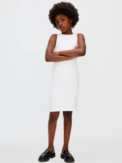 Calvin Klein Schmales, geripptes T-Shirt-Kleid^Kinder Kleider & Röcke|Kleidung