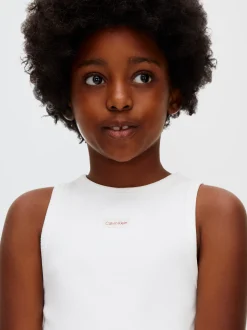 Calvin Klein Schmales, geripptes T-Shirt-Kleid^Kinder Kleider & Röcke|Kleidung