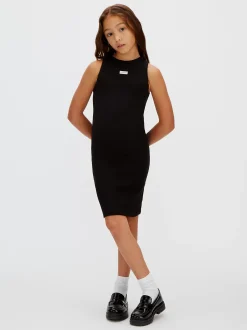 Calvin Klein Schmales, geripptes T-Shirt-Kleid^Kinder Kleider & Röcke|Kleidung