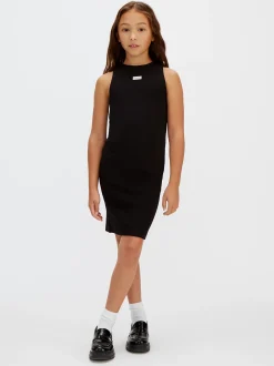Calvin Klein Schmales, geripptes T-Shirt-Kleid^Kinder Kleider & Röcke|Kleidung