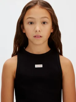 Calvin Klein Schmales, geripptes T-Shirt-Kleid^Kinder Kleider & Röcke|Kleidung