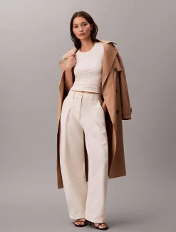 Calvin Klein Schmales geripptes T-Shirt aus Modal^Damen T-shirts & Tops