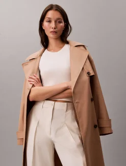 Calvin Klein Schmales geripptes T-Shirt aus Modal^Damen T-shirts & Tops