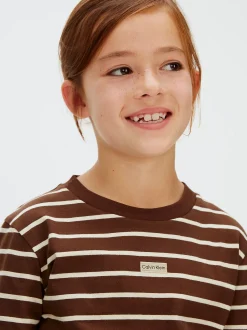 Calvin Klein Schmales gestreiftes T-Shirt^Kinder Kleidung
