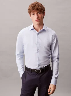 Calvin Klein Schmales Hemd aus bügelfreier Stretch-Baumwolle^Herren Anzüge|Hemden & Poloshirts