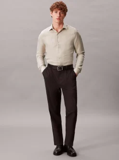 Calvin Klein Schmales Hemd aus einem Leinen-Mix^Herren Anzüge|Hemden & Poloshirts