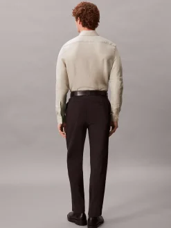 Calvin Klein Schmales Hemd aus einem Leinen-Mix^Herren Anzüge|Hemden & Poloshirts