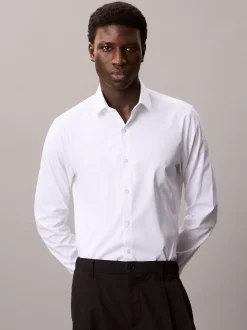 Calvin Klein Schmales Hemd aus Stretch-Popeline^Herren Hemden & Poloshirts
