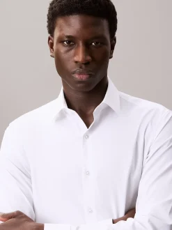 Calvin Klein Schmales Hemd aus Stretch-Popeline^Herren Hemden & Poloshirts