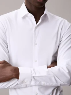 Calvin Klein Schmales Hemd aus Stretch-Popeline^Herren Hemden & Poloshirts