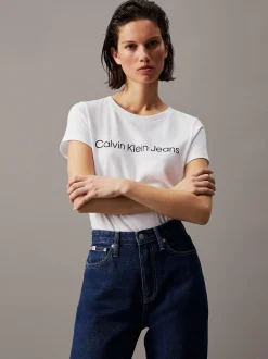 Calvin Klein Schmales Logo-T-Shirt aus Baumwolle^Damen T-shirts & Tops
