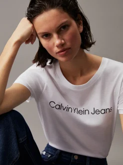 Calvin Klein Schmales Logo-T-Shirt aus Baumwolle^Damen T-shirts & Tops