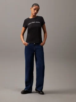 Calvin Klein Schmales Logo-T-Shirt aus Baumwolle^Damen T-shirts & Tops