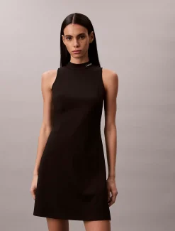Calvin Klein Schmales Minikleid mit Stehkragen^Damen Kleider & Röcke