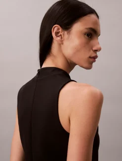Calvin Klein Schmales Minikleid mit Stehkragen^Damen Kleider & Röcke