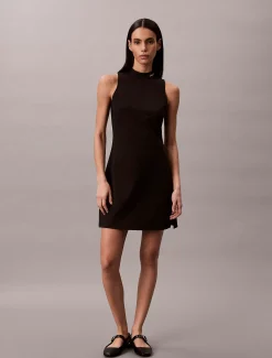 Calvin Klein Schmales Minikleid mit Stehkragen^Damen Kleider & Röcke