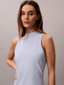 Calvin Klein Schmales Minikleid mit Stehkragen^Damen Kleider & Röcke