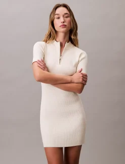 Calvin Klein Schmales Minikleid mit Viertelreißverschluss^Damen Kleider & Röcke