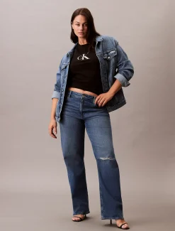 Calvin Klein Schmales Monogramm-T-Shirt in großen Größen^Damen T-shirts & Tops