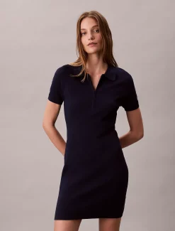 Calvin Klein Schmales Polokleid mit Reißverschluss^Damen Kleider & Röcke