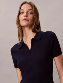 Calvin Klein Schmales Polokleid mit Reißverschluss^Damen Kleider & Röcke