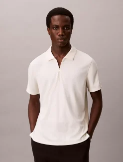 Calvin Klein Schmales Poloshirt aus Stretch-Mesh^Herren Hemden & Poloshirts