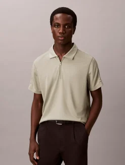 Calvin Klein Schmales Poloshirt aus Stretch-Mesh^Herren Hemden & Poloshirts