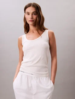 Calvin Klein Schmales Rippstrick-Tanktop^Damen T-shirts & Tops