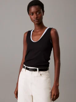 Calvin Klein Schmales Rippstrick-Tanktop^Damen T-shirts & Tops