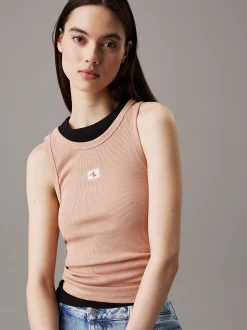 Calvin Klein Schmales Tanktop aus gerippter Baumwolle^Damen T-shirts & Tops