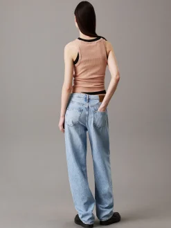 Calvin Klein Schmales Tanktop aus gerippter Baumwolle^Damen T-shirts & Tops