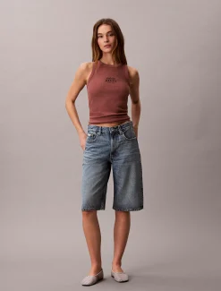 Calvin Klein Schmales Tanktop aus gerippter Baumwolle^Damen T-shirts & Tops