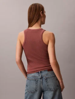 Calvin Klein Schmales Tanktop aus gerippter Baumwolle^Damen T-shirts & Tops