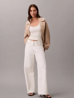 Calvin Klein Schmales Tanktop aus gerippter Baumwolle^Damen T-shirts & Tops