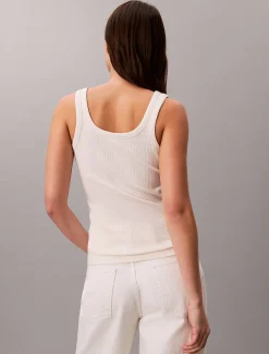 Calvin Klein Schmales Tanktop aus gerippter Baumwolle^Damen T-shirts & Tops