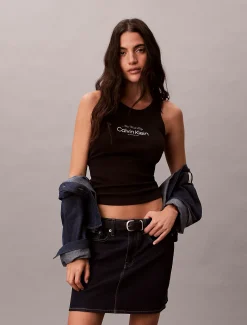 Calvin Klein Schmales Tanktop aus gerippter Baumwolle^Damen T-shirts & Tops
