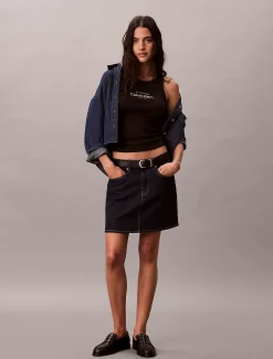 Calvin Klein Schmales Tanktop aus gerippter Baumwolle^Damen T-shirts & Tops