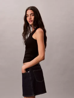 Calvin Klein Schmales Tanktop aus gerippter Baumwolle^Damen T-shirts & Tops