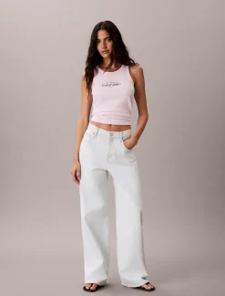 Calvin Klein Schmales Tanktop aus gerippter Baumwolle^Damen T-shirts & Tops