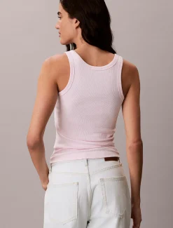 Calvin Klein Schmales Tanktop aus gerippter Baumwolle^Damen T-shirts & Tops