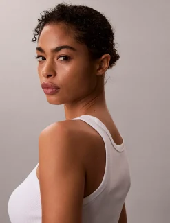 Calvin Klein Schmales Tanktop aus gerippter Baumwolle^Damen T-shirts & Tops