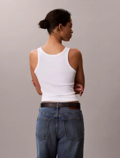 Calvin Klein Schmales Tanktop aus gerippter Baumwolle^Damen T-shirts & Tops