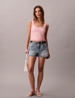 Calvin Klein Schmales Tanktop aus gerippter Baumwolle^Damen T-shirts & Tops