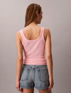 Calvin Klein Schmales Tanktop aus gerippter Baumwolle^Damen T-shirts & Tops