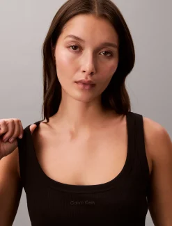 Calvin Klein Schmales Tanktop aus gerippter Baumwolle^Damen T-shirts & Tops