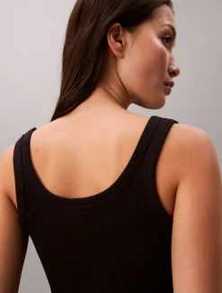 Calvin Klein Schmales Tanktop aus gerippter Baumwolle^Damen T-shirts & Tops