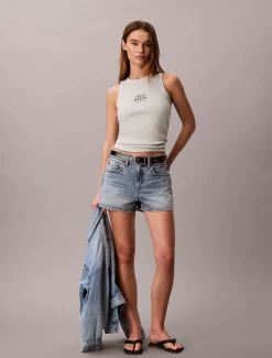 Calvin Klein Schmales Tanktop aus gerippter Baumwolle^Damen T-shirts & Tops